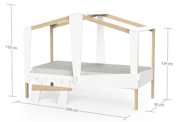 Detská posteľ Cabane 90x200 - biela