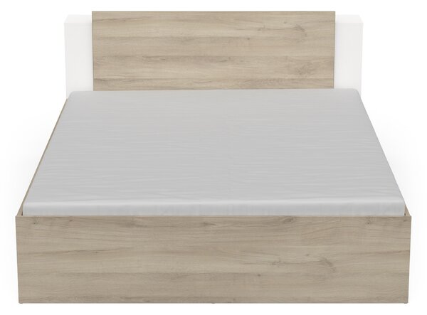 Manželská posteľ s úložným priestorom Teya 160x200 - biela/dub