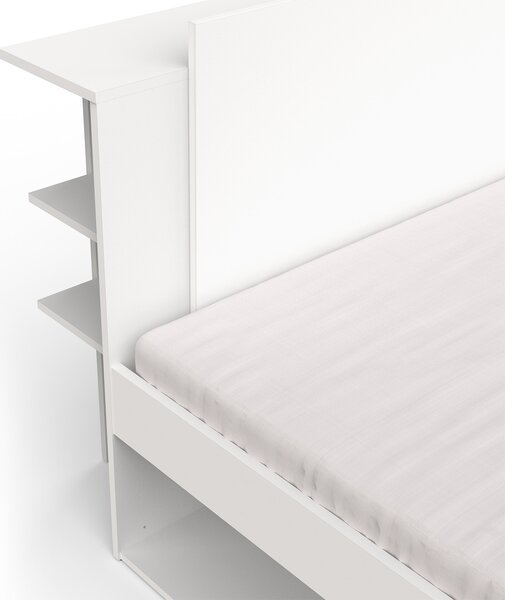 Manželská posteľ s úložným priestorom Teya 160x200 - biela/dub