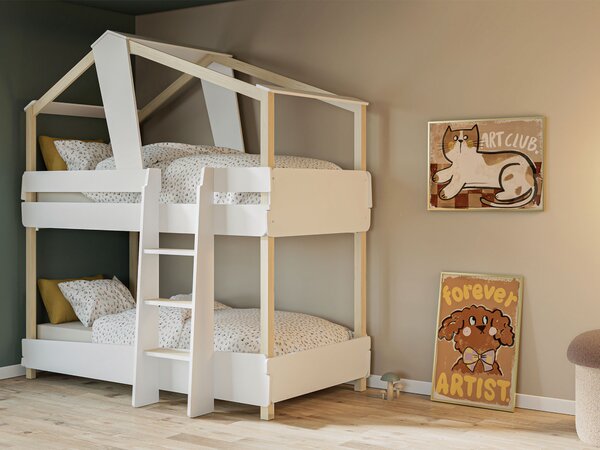 Poschodová posteľ Timber 90x200 - biela