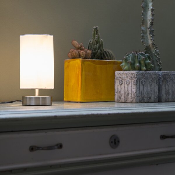 Moderná stolná lampa biela okrúhla 12 cm - Milo 2