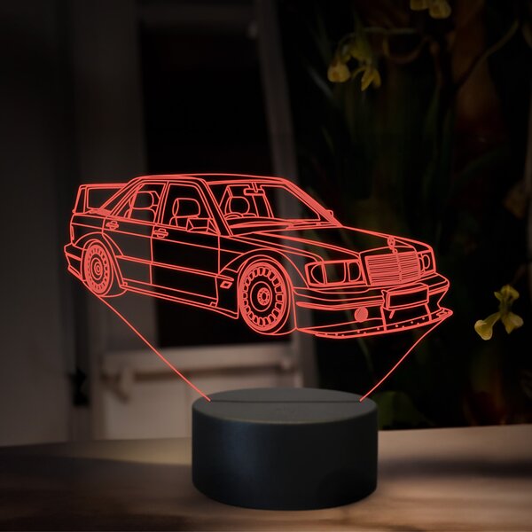 Beling 3D lampa, Mercedes 190E, 16 farebná O28