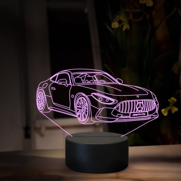 Beling 3D lampa, Mercedes AMG GT, 16 farebná O29