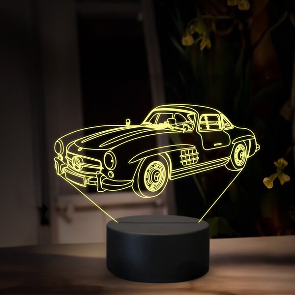 Beling 3D lampa, Mercedes 300SL Gullwing, 16 farebná O31