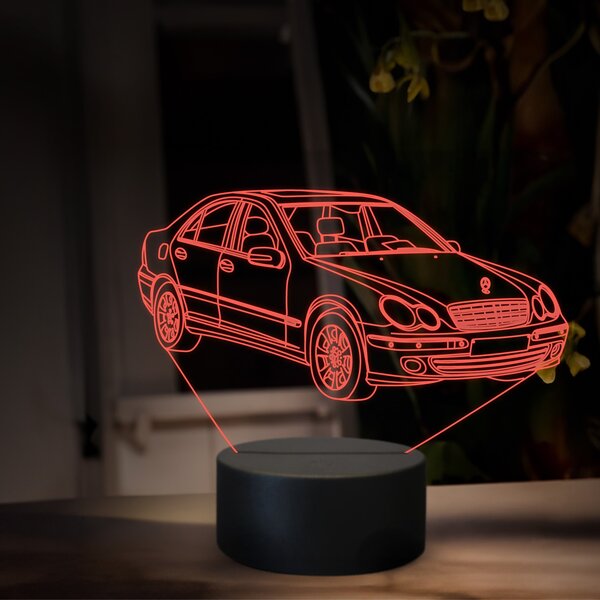 Beling 3D lampa, Mercedes W203, 16 farebná O33