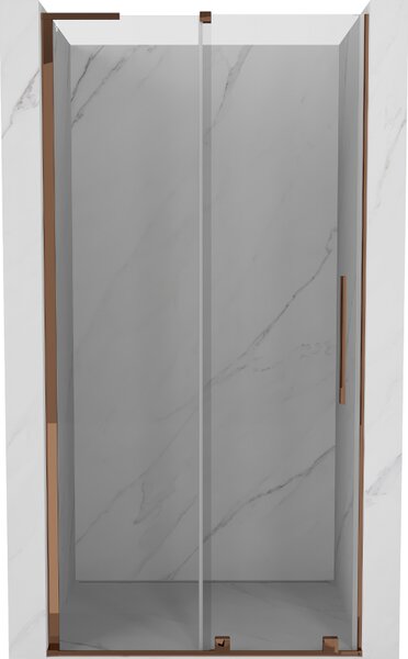 Mexen Velar L, posuvné sprchové dvere do otvoru 90 cm, 8mm číre sklo, ružové zlato, 871-090-003-01-60