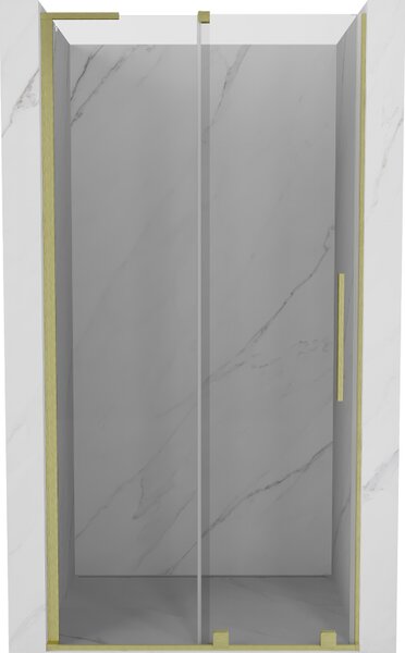 Mexen Velar L, posuvné sprchové dvere do otvoru 90 cm, 8mm číre sklo, zlatá matná, 871-090-003-01-55