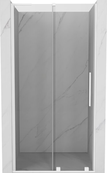 Mexen Velar L, posuvné sprchové dvere do otvoru 90 cm, 8mm číre sklo, biela matná, 871-090-003-01-20