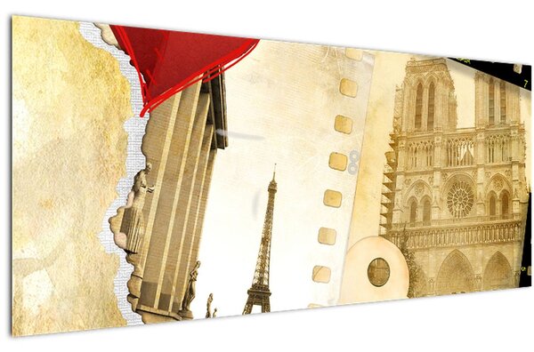 Obraz - Spomienky na Paríž (120x50 cm)