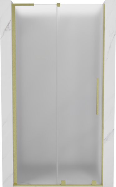 Mexen Velar L, posuvné sprchové dvere do otvoru 90 cm, 8mm sklo námraza, zlatá matná, 871-090-003-31-55