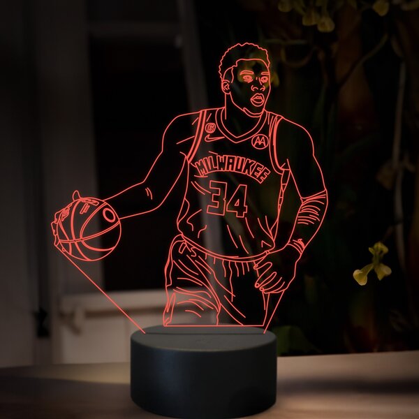 Beling 3D lampa, Giannis Antetokounmpo, 16 farebná QX23