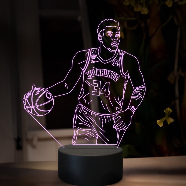 Beling 3D lampa, Giannis Antetokounmpo, 16 farebná QX23