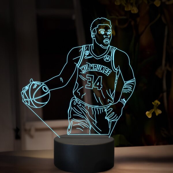 Beling 3D lampa, Giannis Antetokounmpo, 16 farebná QX23