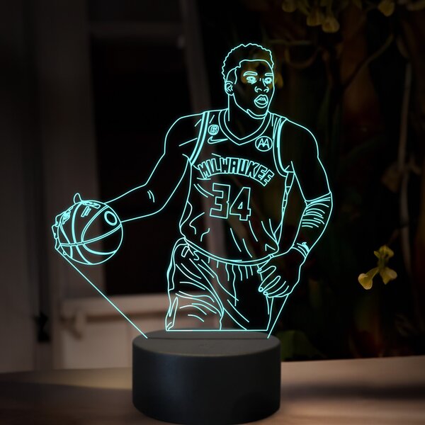Beling 3D lampa, Giannis Antetokounmpo, 16 farebná QX23