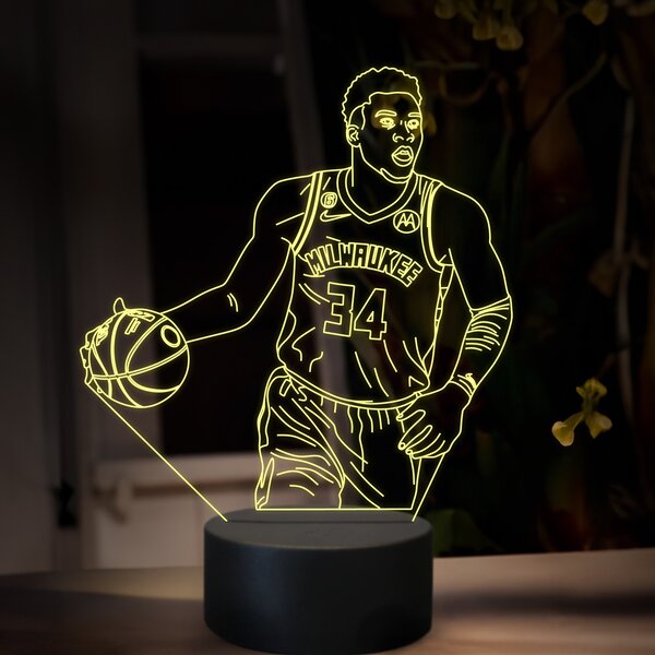 Beling 3D lampa, Giannis Antetokounmpo, 16 farebná QX23