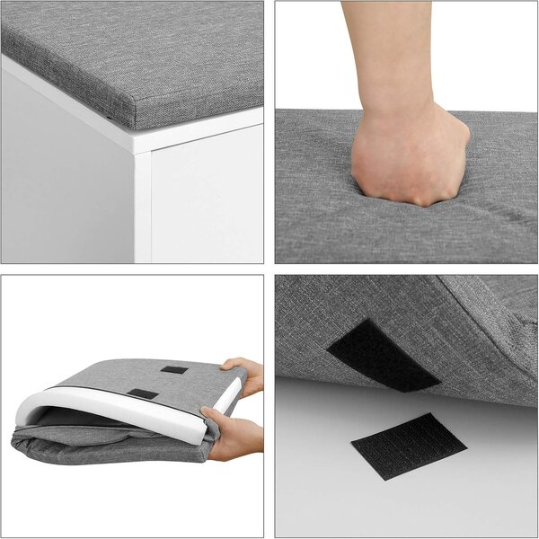 SONGMICS Botník Vasagle Lenda s lavicou a úložným priestorom 100 cm biely/sivý
