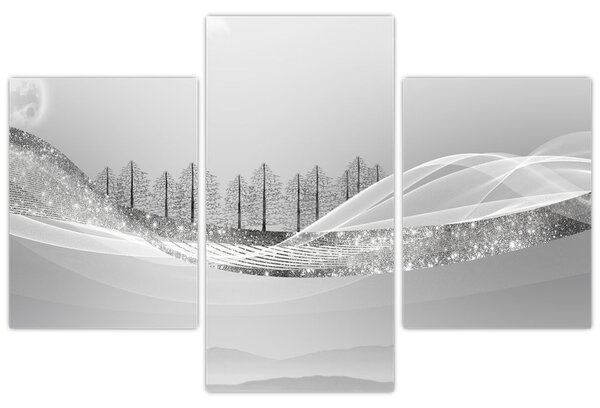 Obraz - Strieborná krajina (90x60 cm)