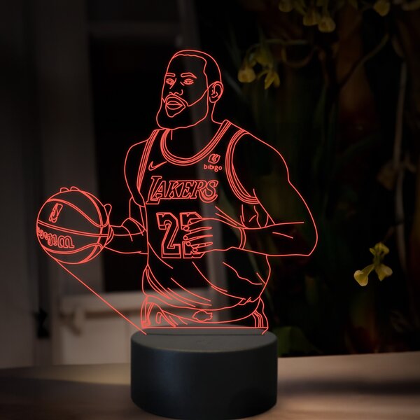 Beling 3D lampa,LeBron James, 16 farebná QX31