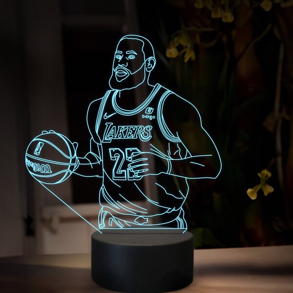 Beling 3D lampa,LeBron James, 16 farebná QX31