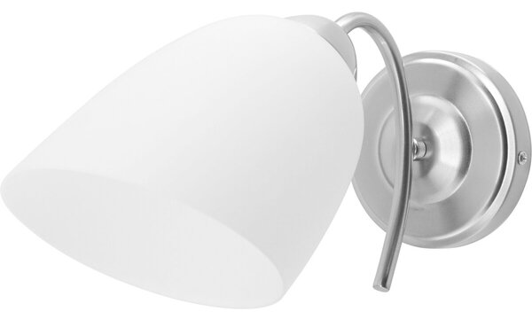 Nástenná Lampa Activejet NIKITA 1P Nikiel Biela Nikel Kov Sklo 60 W 26 x 12 x 12,5 cm 30 x 12 x 15 cm