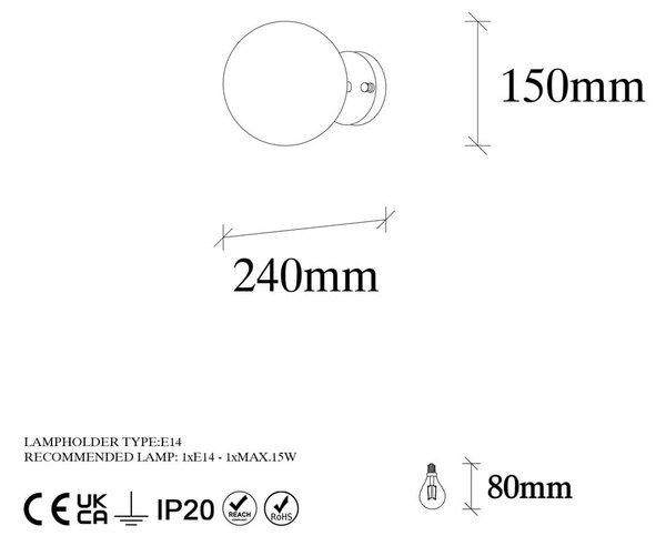 Biele/v bronzovej farbe nástenné svietidlo ø 15 cm Atmaca – Opviq lights