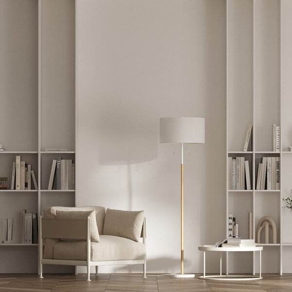 Stojacia lampa FOGO 2xE27/15W/230V biela/béžová
