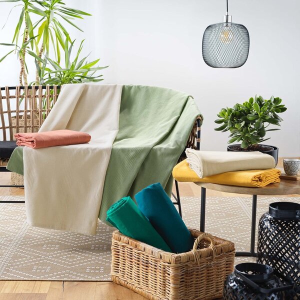 Modrý pléd 180x220 cm Lucile – douceur d'intérieur