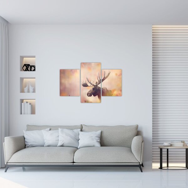 Obraz - Sob v jesennom lístí (90x60 cm)