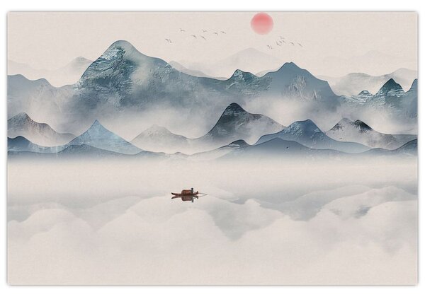 Obraz - Údolie modrých hôr (90x60 cm)
