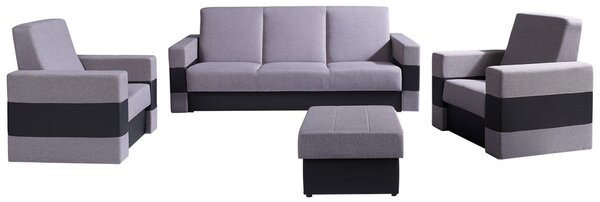 Mirjan24 Sedacia súprava 3+1+1 s taburetom Deco, Dostupné poťahy: Soft 066 + Lux 02 5902928045819