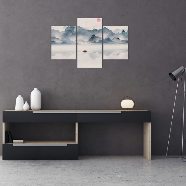 Obraz - Údolie modrých hôr (90x60 cm)