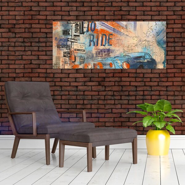 Obraz - Zrodený na jazdu (120x50 cm)