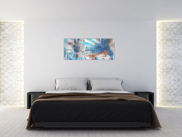 Obraz - Zrodený na jazdu, modré tóny (120x50 cm)