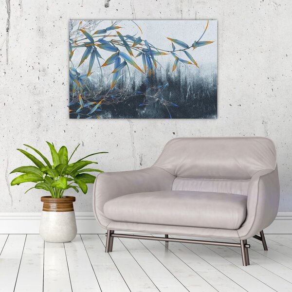 Obraz - Bambus na stene (90x60 cm)