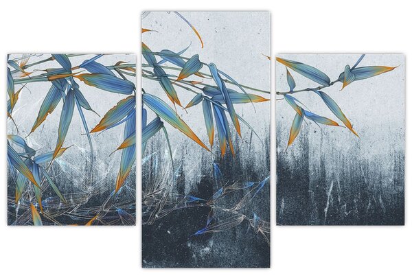 Obraz - Bambus na stene (90x60 cm)