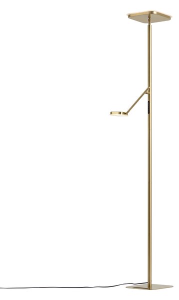 Moderná stojaca lampa mosadzná vrátane stmievateľnej LED - Divana