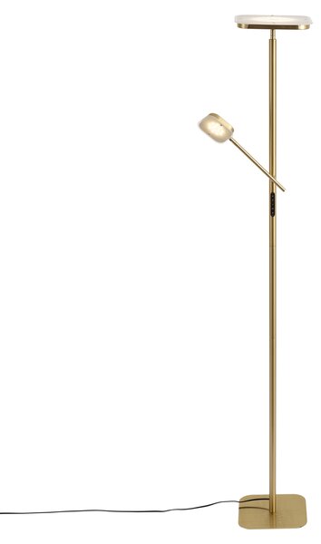 Moderná stojaca lampa mosadzná vrátane stmievateľnej LED - Divana