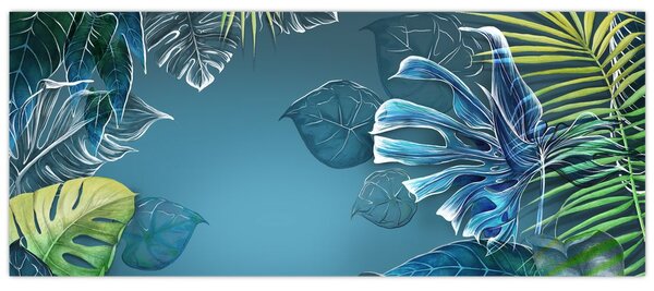 Obraz - Listy tropických rastlín (120x50 cm)