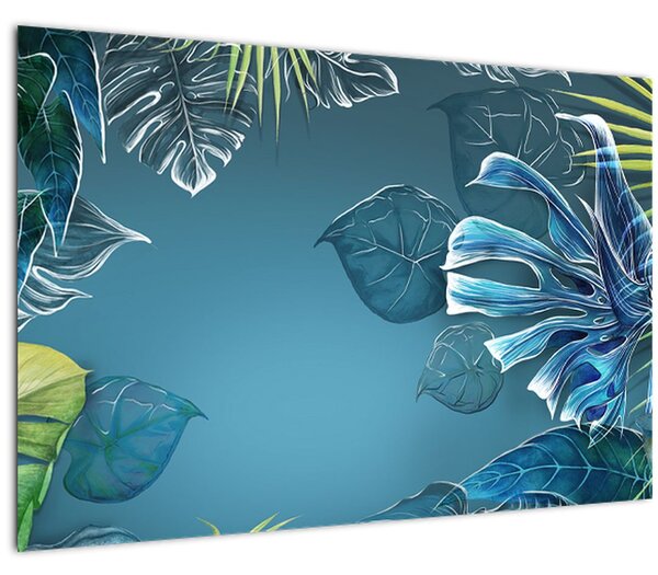 Obraz - Listy tropických rastlín (90x60 cm)