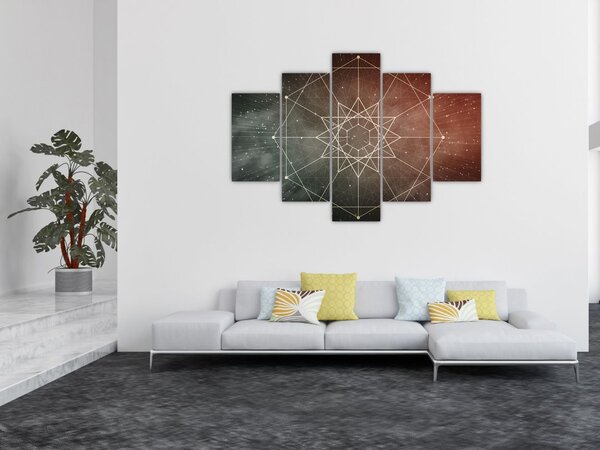 Obraz - Vesmírny dodecagram (150x105 cm)