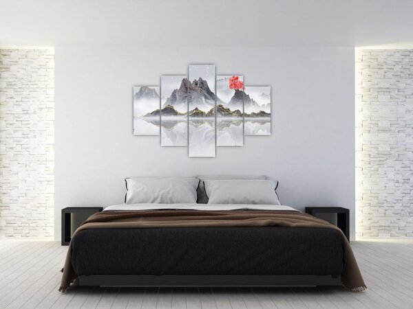 Obraz - Hory v hmle (150x105 cm)