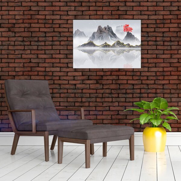 Obraz - Hory v hmle (70x50 cm)