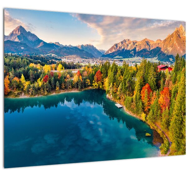Obraz - Jazero Urisee, Rakúsko (70x50 cm)