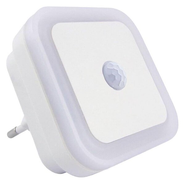 LED Nočné svetlo s pohybovým a súmrakovým senzorom LED/0,5W/230V biela