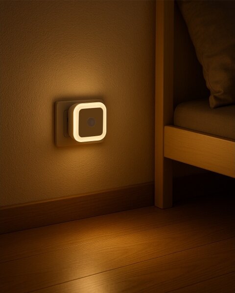 LED Nočné svetlo s pohybovým a súmrakovým senzorom LED/0,5W/230V biela