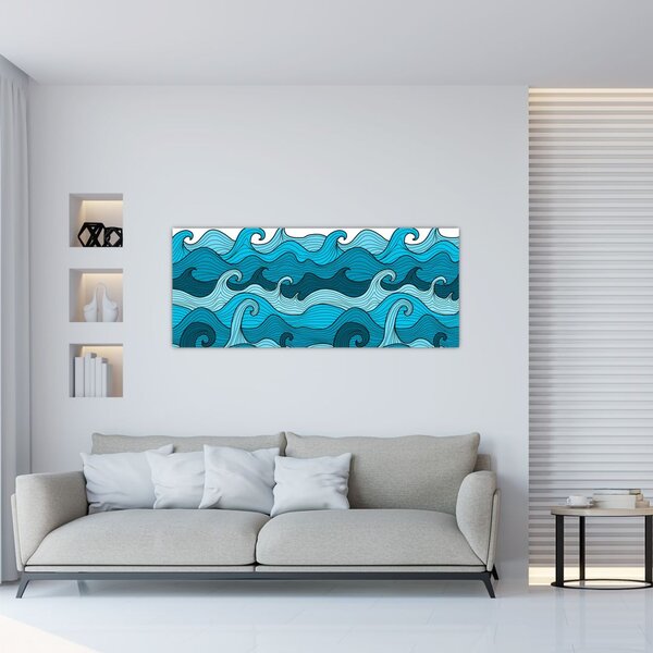 Obraz - Abstrakcia, more (120x50 cm)