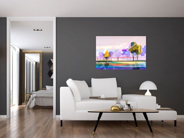Obraz - Abstrakcia, krajina (90x60 cm)