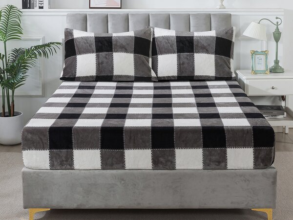 XPOSE® Mikroplyšová plachta KÁRO Exclusive - sivá 90x200 cm