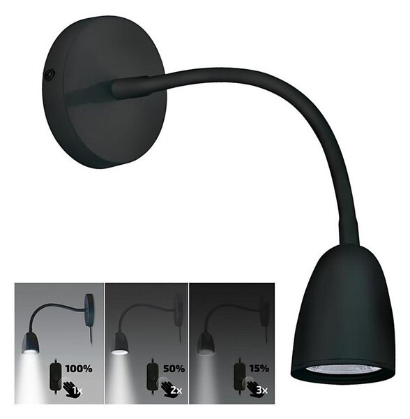 Brilagi - LED Stmievateľná nástenná lampička LED/4W/230V čierna