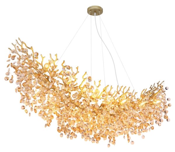 Globo 64138H4G - Závesný luster na lankách QUEENA 16xE14/40W/230V zlatý